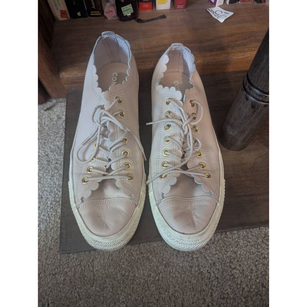 Converse All Star FRILLY THRILLS Women's Pink Leather Low Top SNEAKERS Size 11